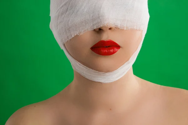 Patienten med ett bandage — Stockfoto