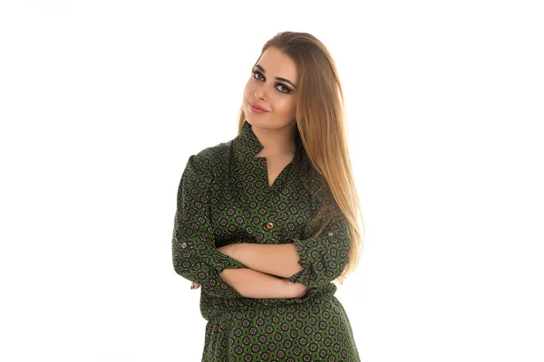 Mujer en vestido verde —  Fotos de Stock