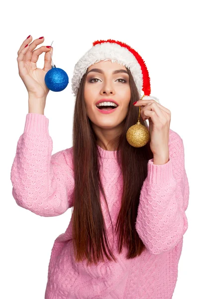 Fille avec des jouets de Noël — Photo