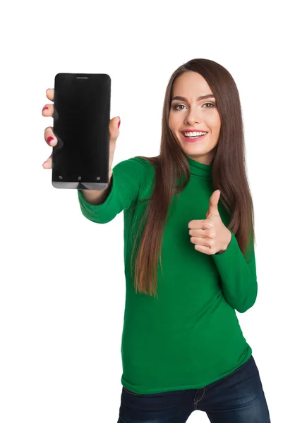 Mädchen mit Handy — Stockfoto