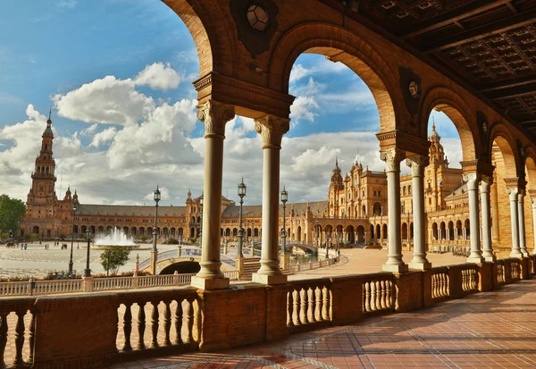 Spanje plein (Plaza de Espana). Sevilla, Spanje. HDR — Stockfoto