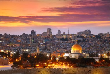 Jerusalem eski şehrin görünümünü. İsrail
