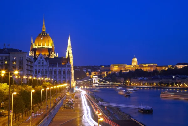 Budapest på natten — Stockfoto