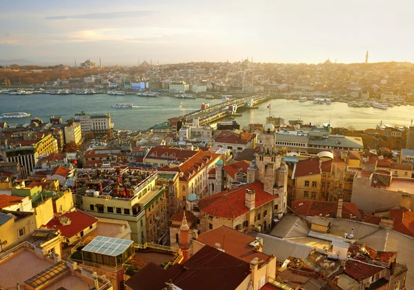 Ηλιοβασίλεμα Πανόραμα Κωνσταντινούπολης — Φωτογραφία Αρχείου