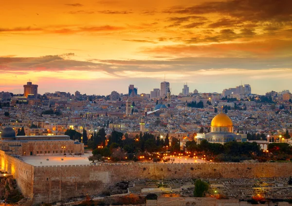 Met het oog op de oude stad Jeruzalem. Israël — Stockfoto