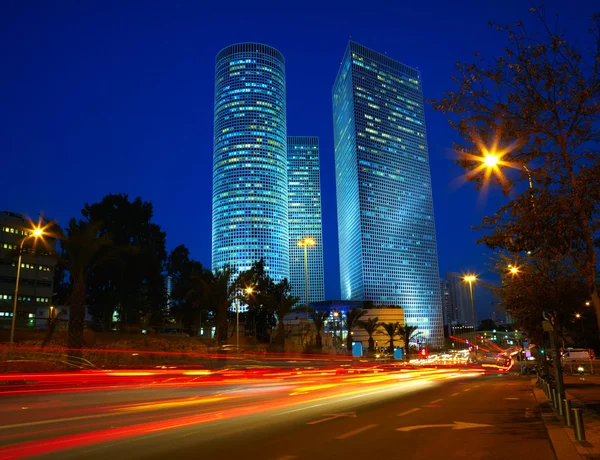 Natt trafikstockning. Tel Aviv, Israel — Stockfoto