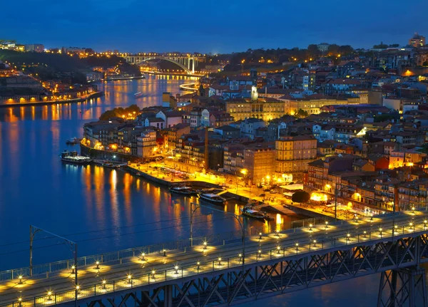 Citylights, Porto, Portugalsko — Stock fotografie