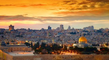 Jerusalem eski şehir panoraması. İsrail