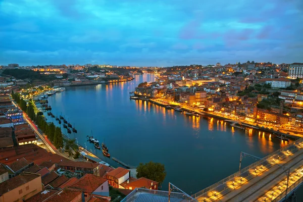 Citylights i Porto, Portugal — Stockfoto