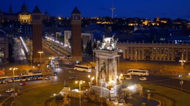 Placa De España'nın (İspanya Meydanı). Barcelona, İspanya