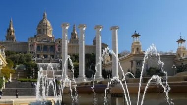 Catalunya Ulusal Müzesi sanat görünümünü. Barcelona, İspanya