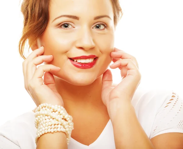 Hermosa joven sonriente mujer — Foto de Stock