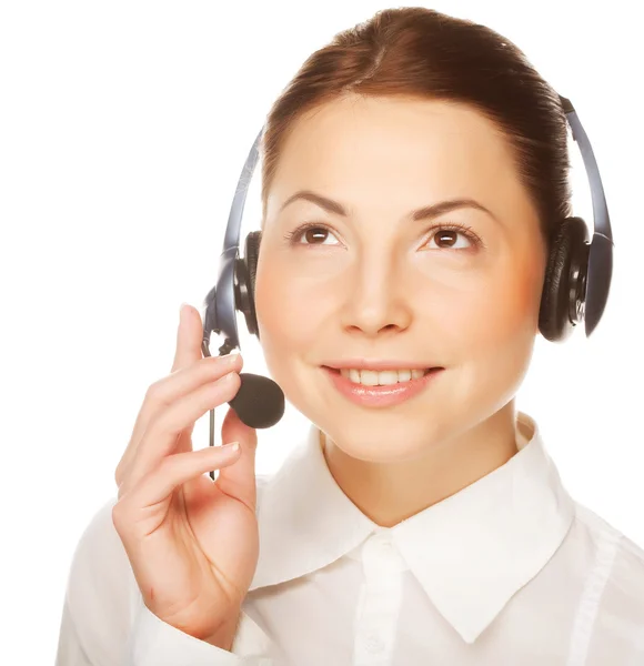 Young confident business woman operator — Stock Photo, Image