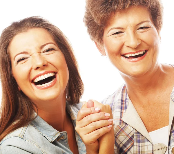 Happy mature mother ang adult daughter — Stock Photo, Image