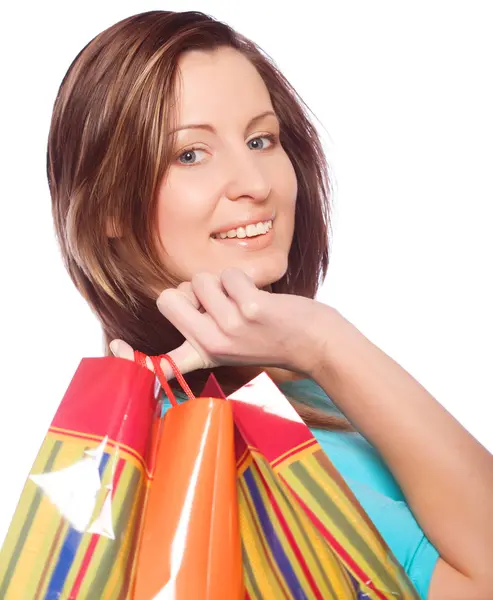 Shopping woman smiling. Stock Image