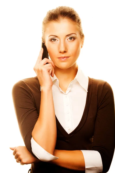 Žena s mobilním telefonem. — Stock fotografie