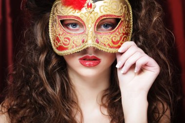 Venedik maskeli kadın Karnaval maskesi