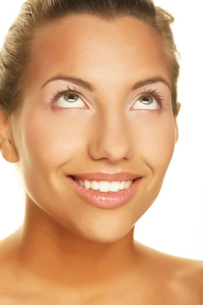 Mujer joven, gran sonrisa — Foto de Stock