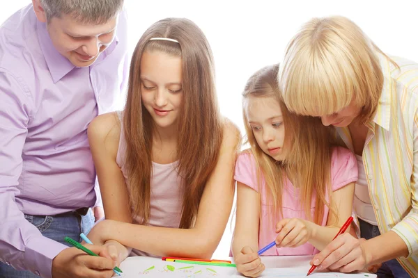 Nice family drawing — Stock Photo, Image