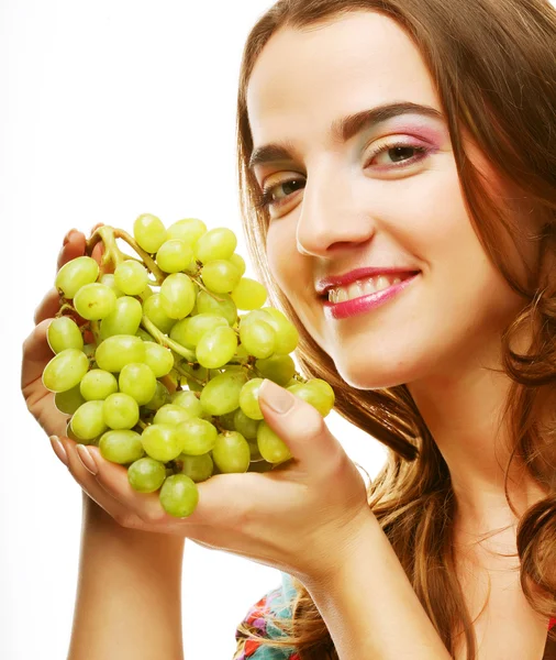 Girl with grape — Stock Photo, Image