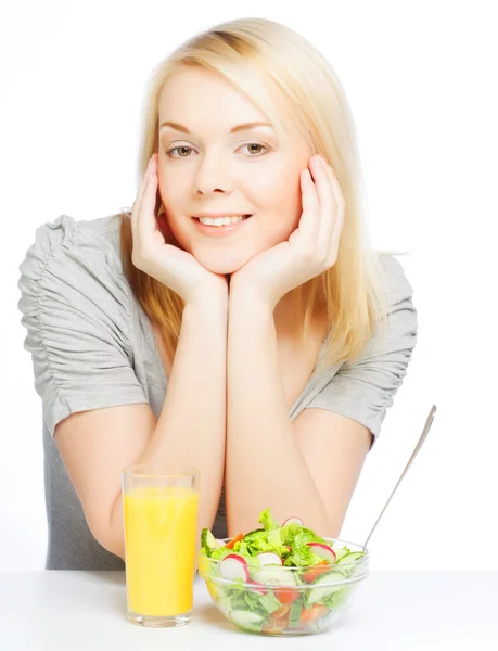 Ragazza mangiare cibo sano — Foto Stock