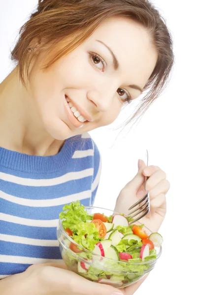 Ragazza mangiare cibo sano — Foto Stock