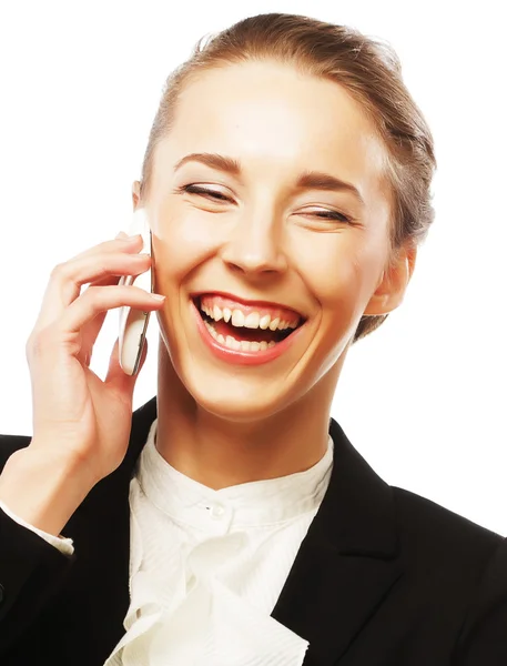 Business woman receiving only good news — Stock Photo, Image