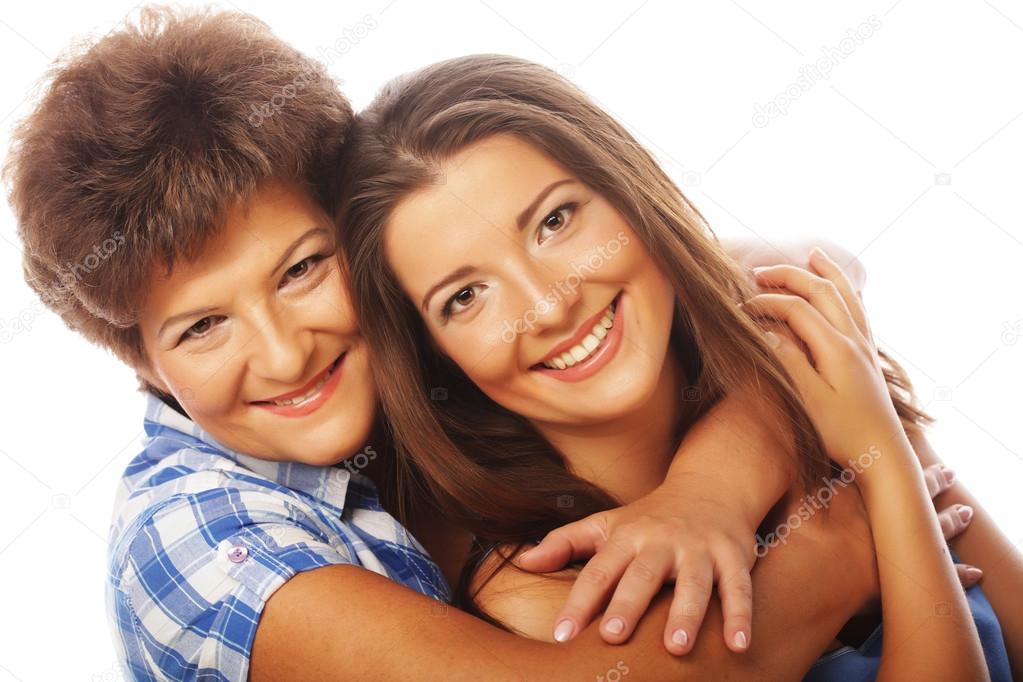 Portrait of daughter embracing her mother