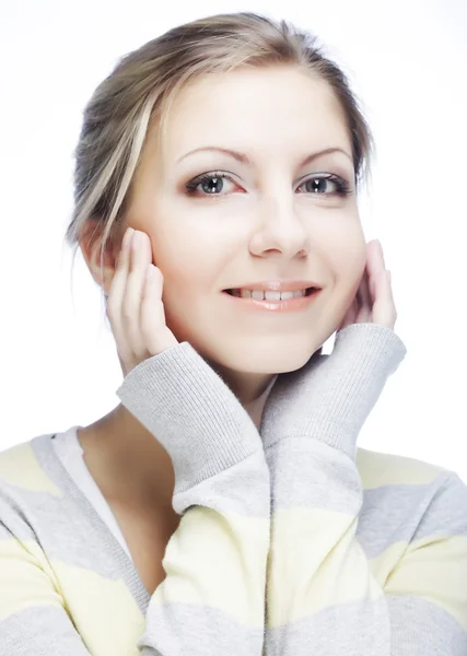 Hermosa cara de mujer joven . — Foto de Stock