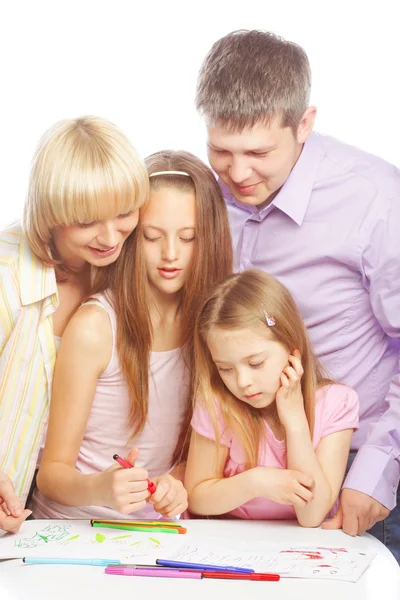 Nice family drawing — Stock Photo, Image