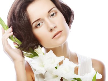 Glayöl çiçek kadınla