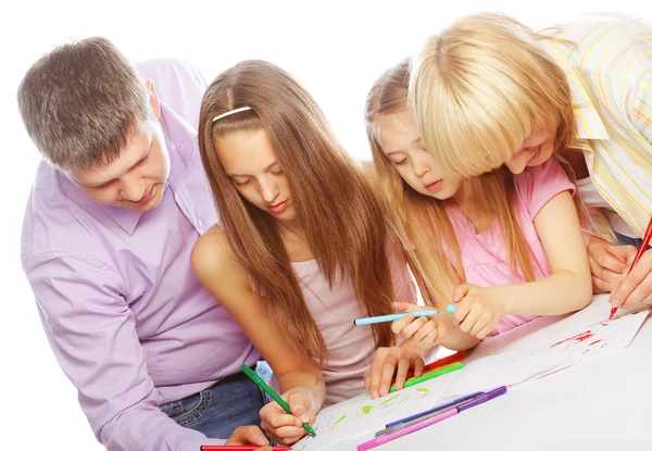 Leuke familie tekening — Stockfoto