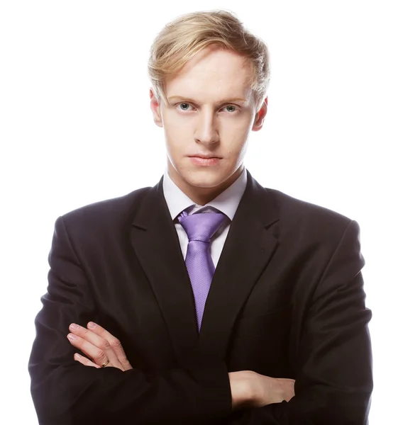 Young businessman standing with his hands — Stock Photo, Image