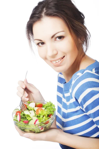 Ragazza mangiare cibo sano — Foto Stock