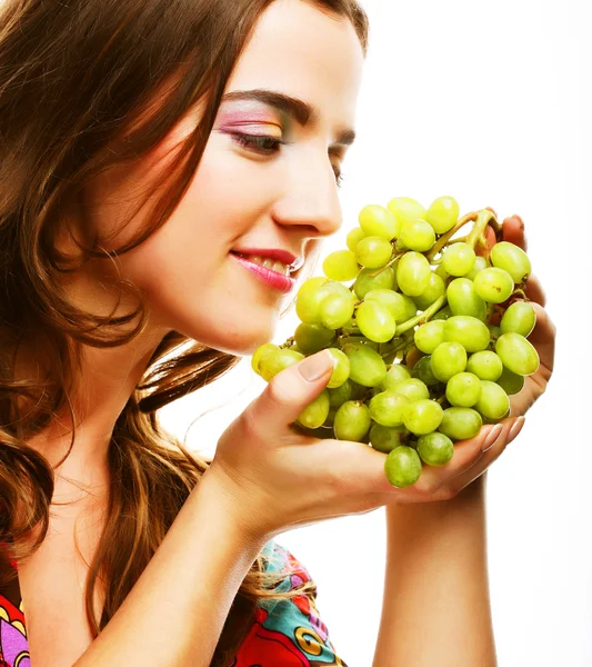 Chica con uva — Foto de Stock