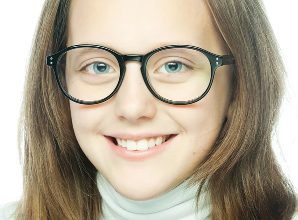 Tiro de una niña pequeña en gafas —  Fotos de Stock