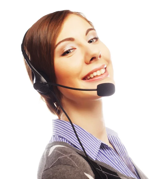 Representante de servicio al cliente mujer sonriendo — Foto de Stock