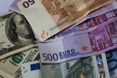 dolar ve euro notları.