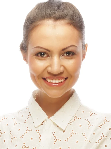 Womans piękna twarz z czystą skórę — Zdjęcie stockowe