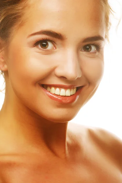 Young smiling woman with healthy skin — Stock Photo, Image