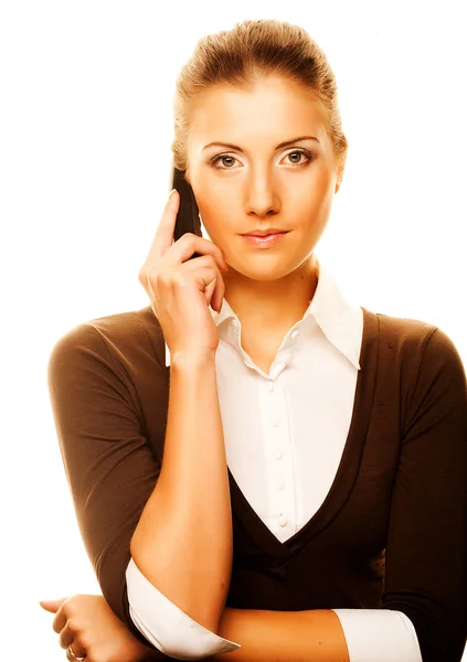 Donna con un cellulare . — Foto Stock