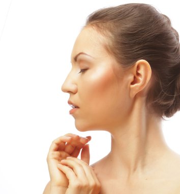 güzel kadının yüzü temiz bir cilt