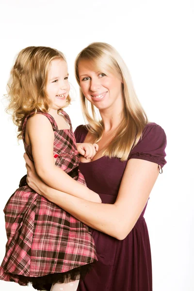 Zwangere vrouw met dochter — Stockfoto