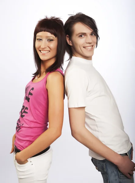 Amor jovem Casal sorrindo . — Fotografia de Stock