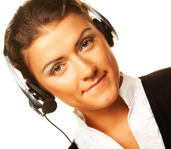 Retrato de mujer trabajadora de servicio al cliente — Foto de Stock