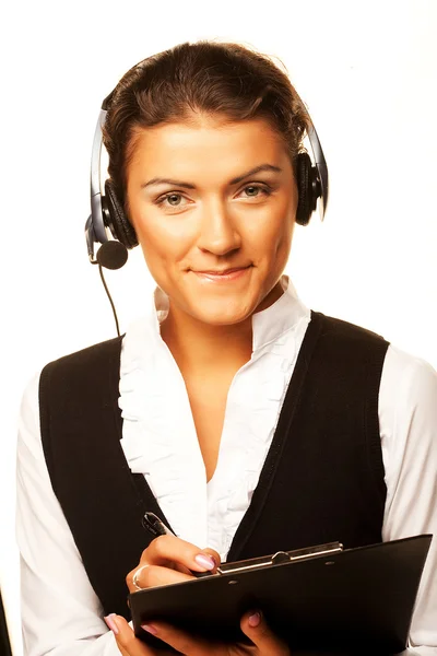 Vrouw klant service worker, callcenter — Stockfoto