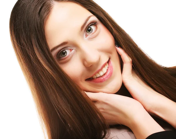 Hermosa joven sonriendo — Foto de Stock