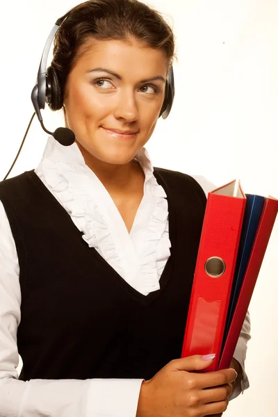 Retrato de mujer trabajadora de servicio al cliente — Foto de Stock