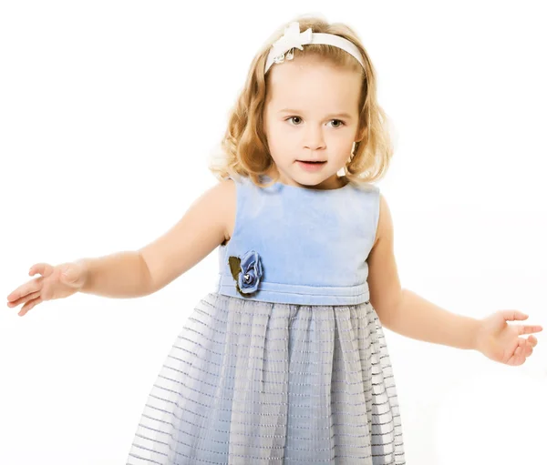 Adorable girl wearing blue dress — Stock Photo, Image