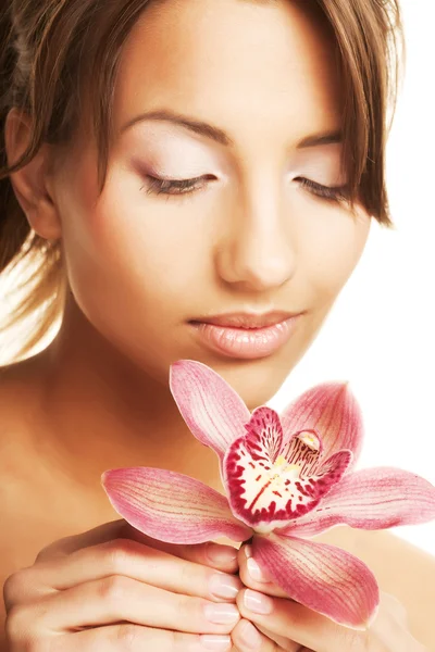 SPA woman with flower — Stock Photo, Image